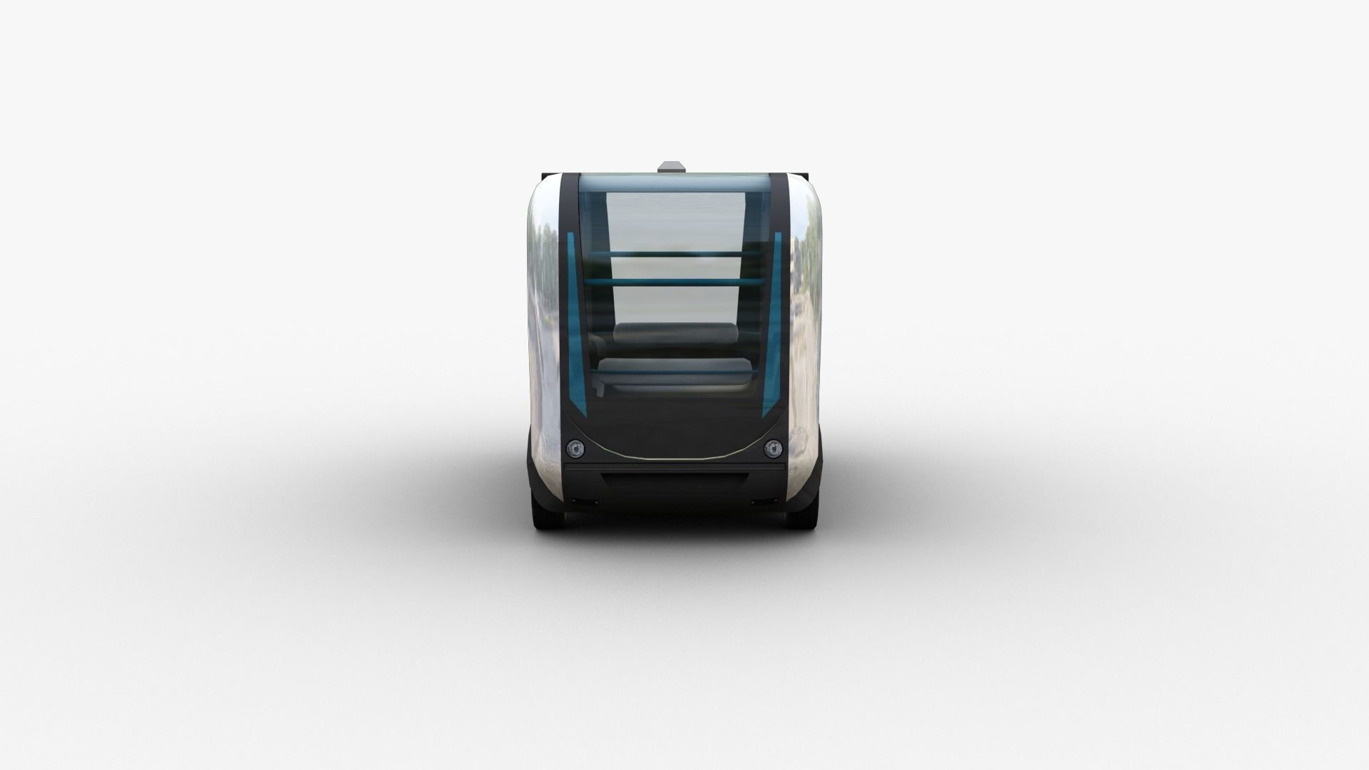 Olli Bus Lowpoly with interior Low-poly 3D model_12