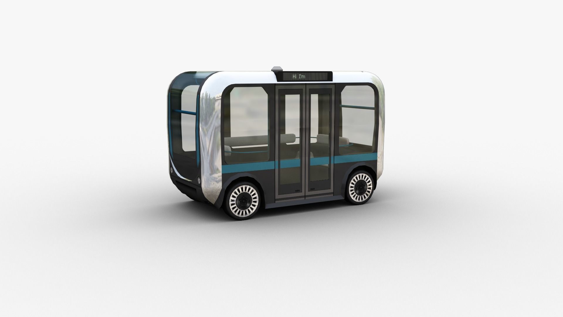 Olli Bus Lowpoly with interior Low-poly 3D model_10