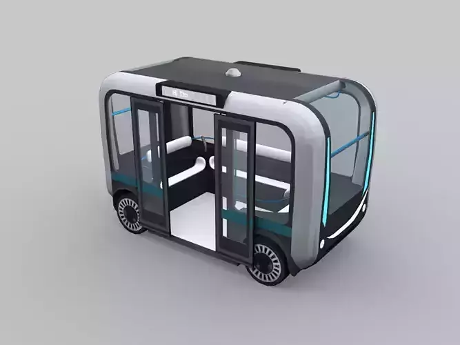 Olli Bus Lowpoly with interior Low-poly 3D model
