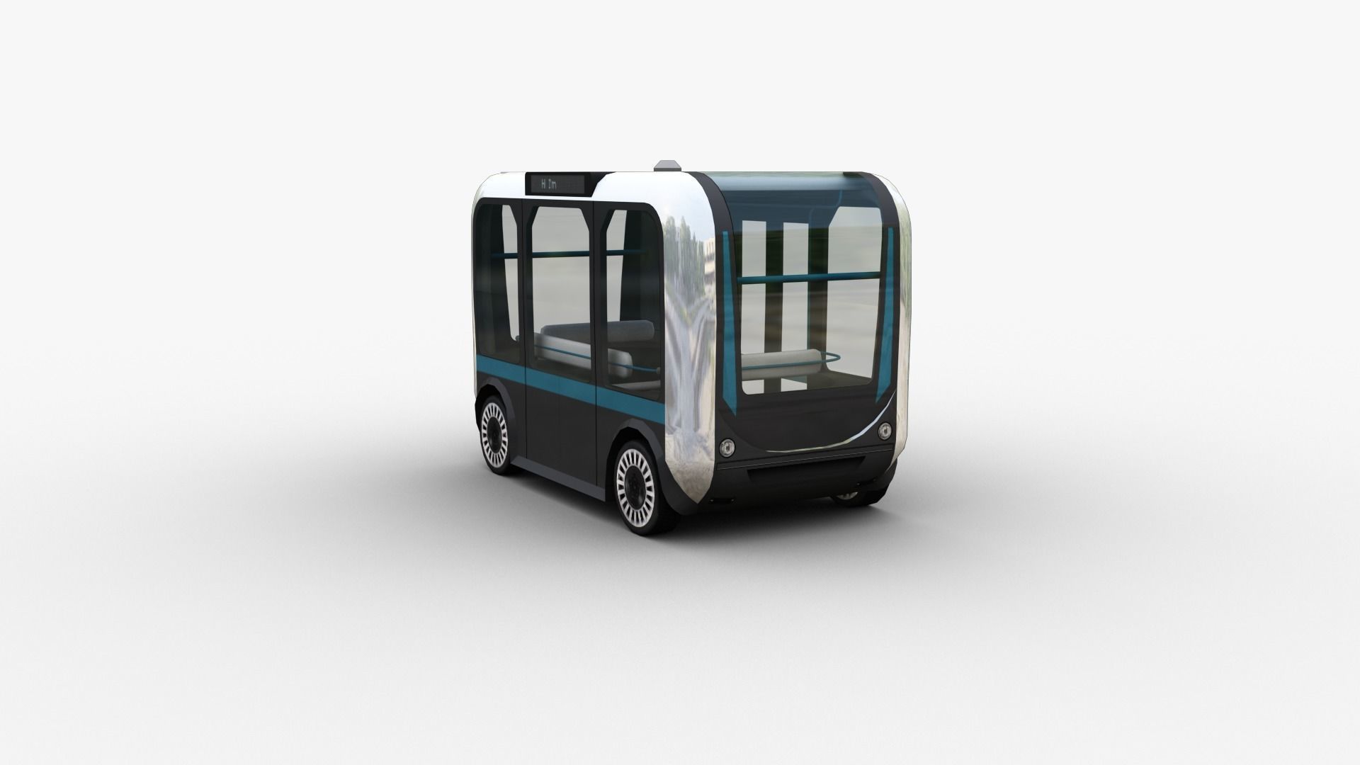Olli Bus Lowpoly with interior Low-poly 3D model_13