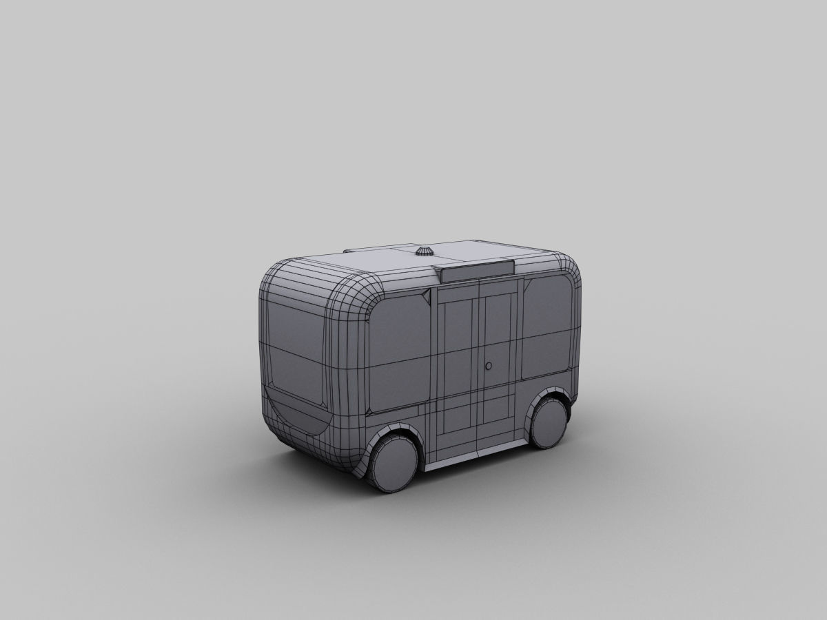 Olli Bus Lowpoly with interior Low-poly 3D model_14