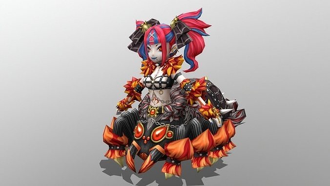 Fire Luster Arachne Low-poly 3D model