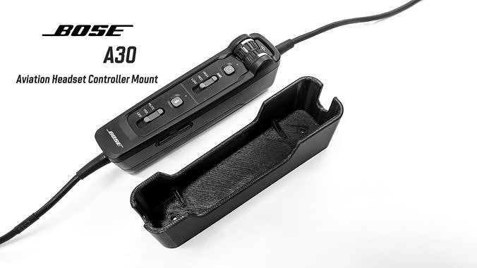 Bose A20 Aviation Headset Controller Mount Holder – Carbon Fiber Polycarbonate – 3DEXCEL