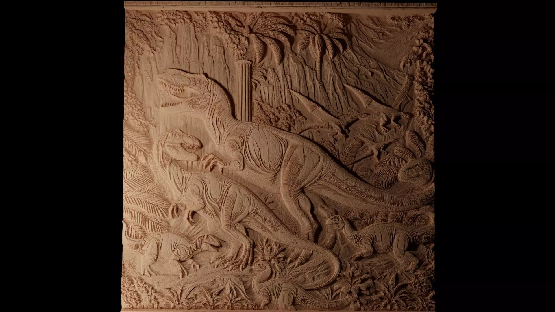 Jurassic CNC 3d Print High Relief Sand Casting 3D print model_0