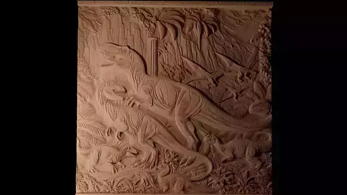 Jurassic CNC 3d Print High Relief Sand Casting 3D print model