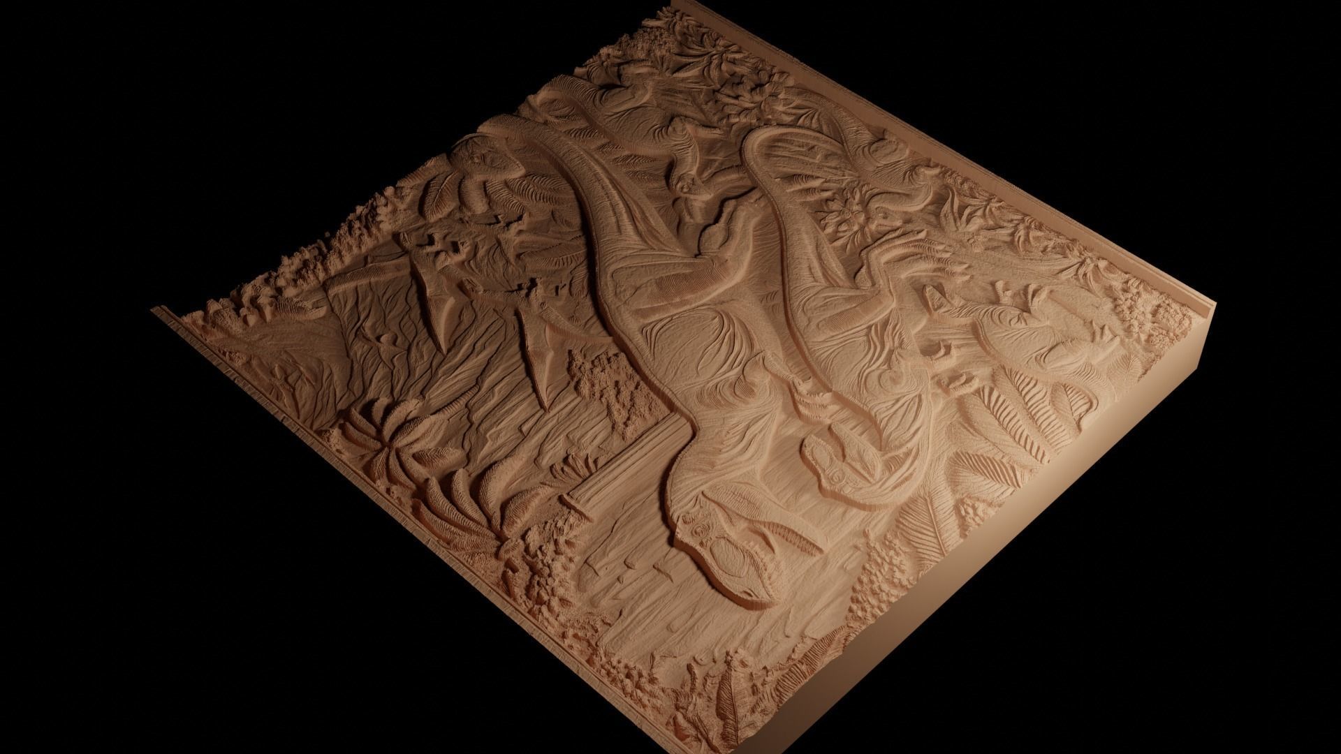Jurassic CNC 3d Print High Relief Sand Casting 3D print model_4