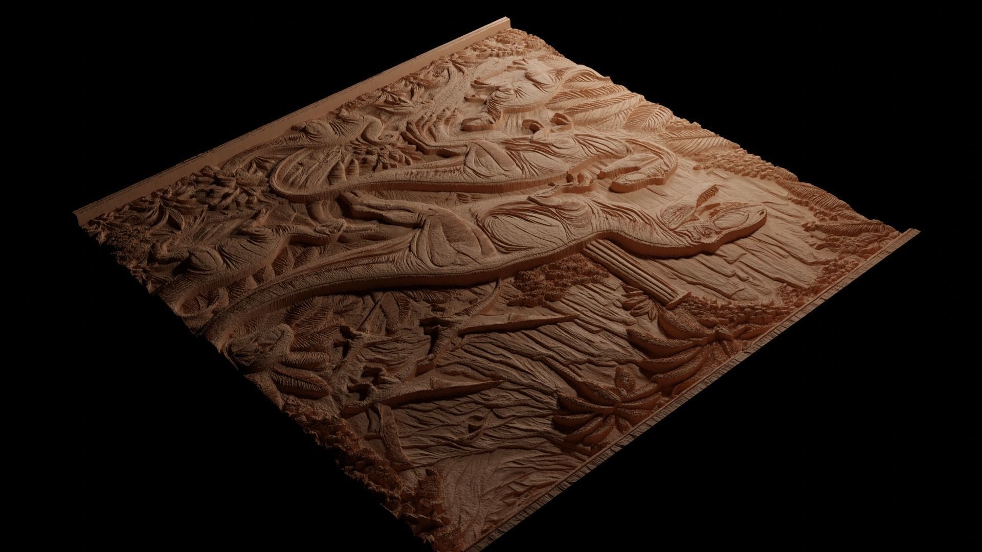Jurassic CNC 3d Print High Relief Sand Casting 3D print model_3