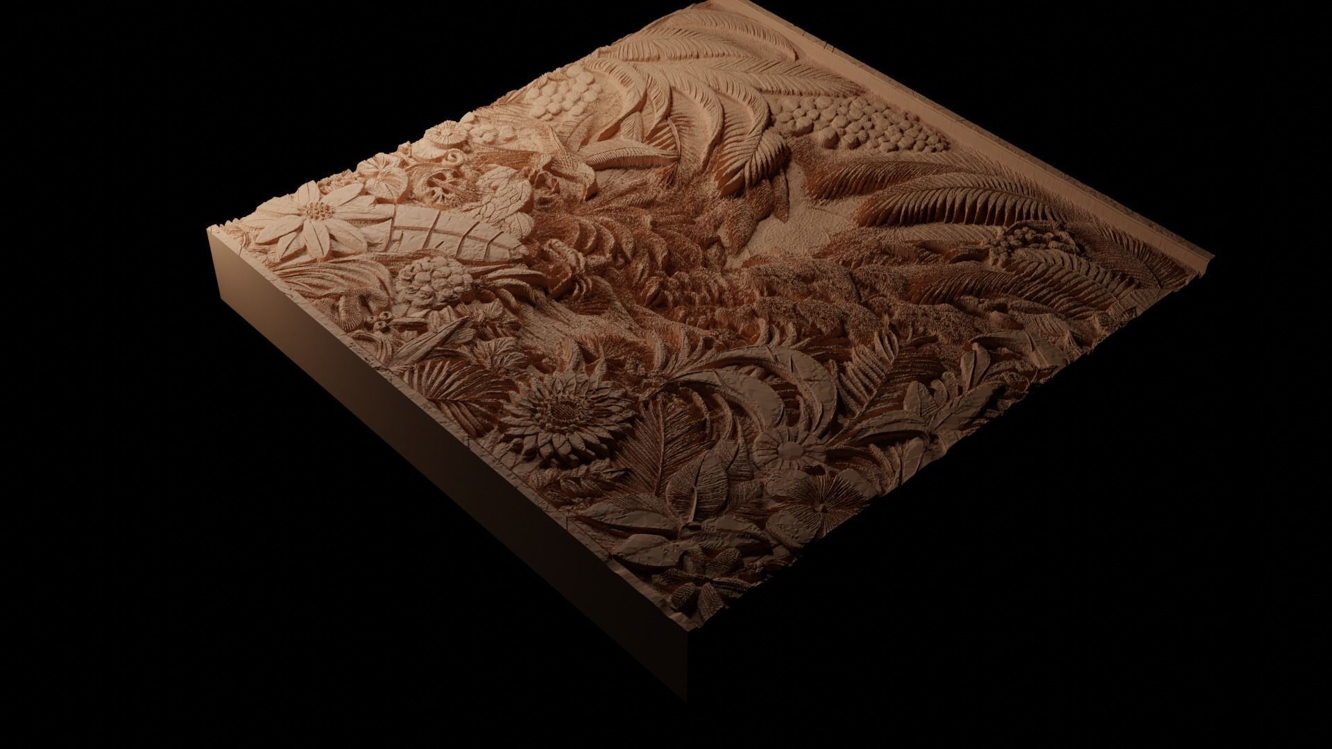 Jungle CNC 3d Print High Relief Sand Casting 3D print model_1