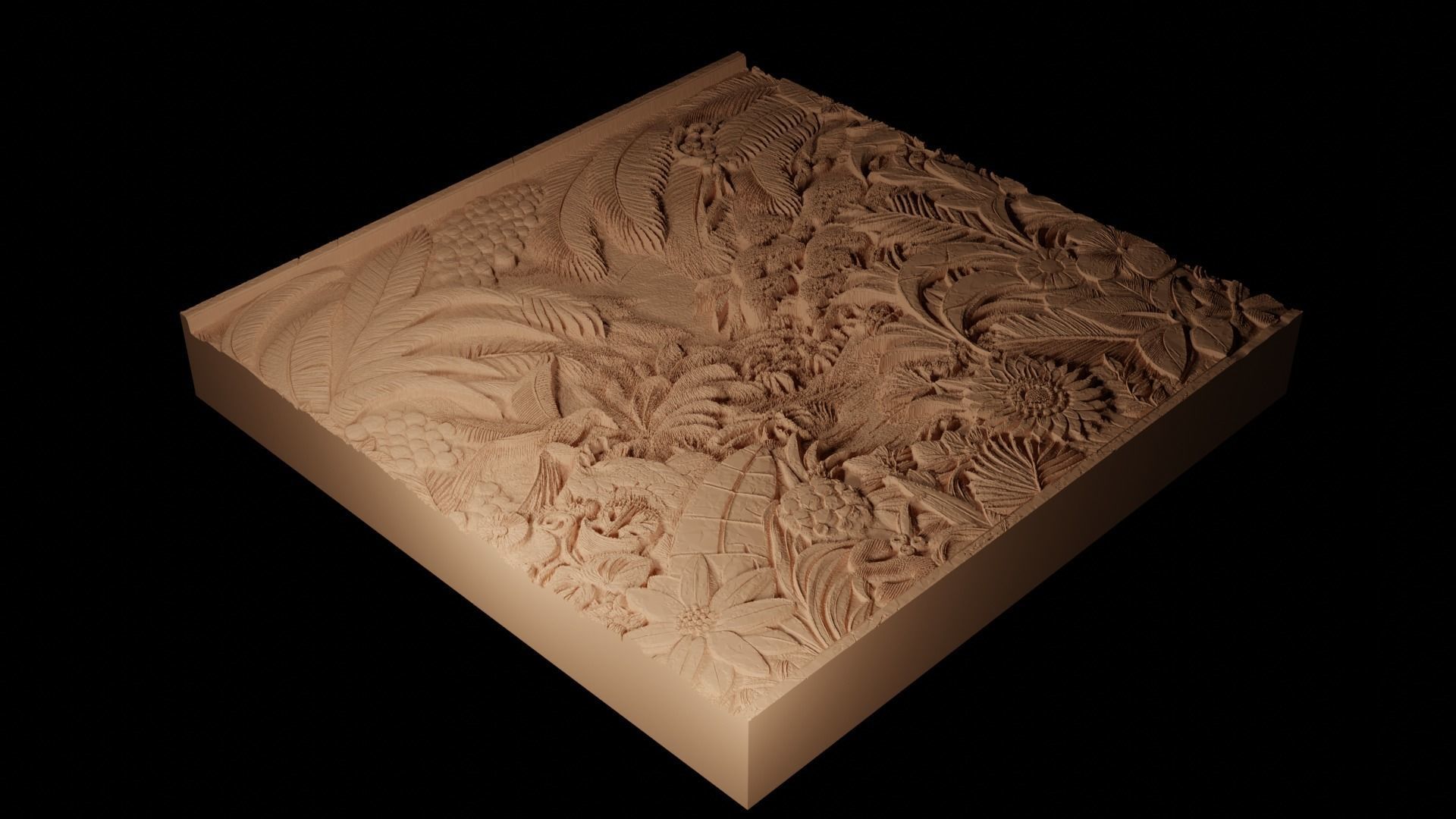 Jungle CNC 3d Print High Relief Sand Casting 3D print model_2