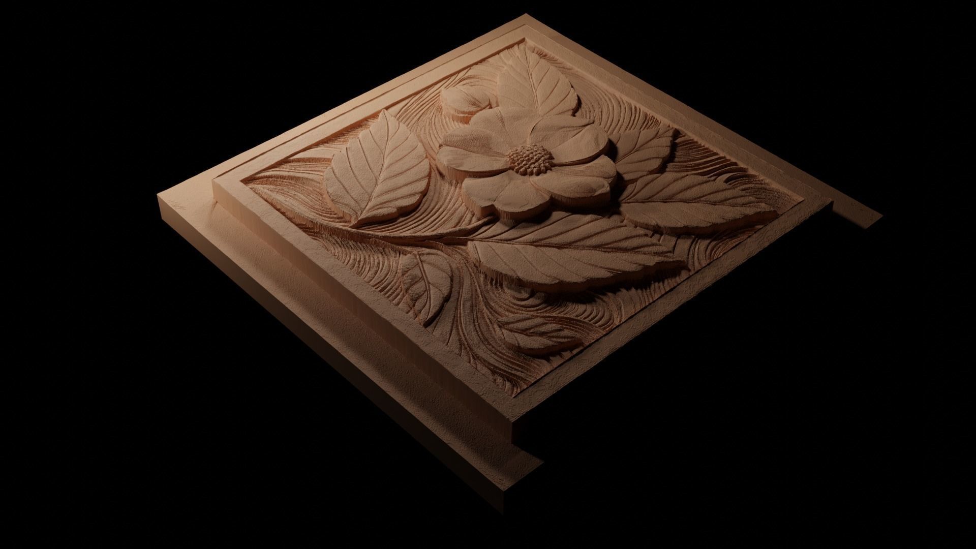 Jasmine CNC 3d Print High Relief Sand Casting 3D print model_1