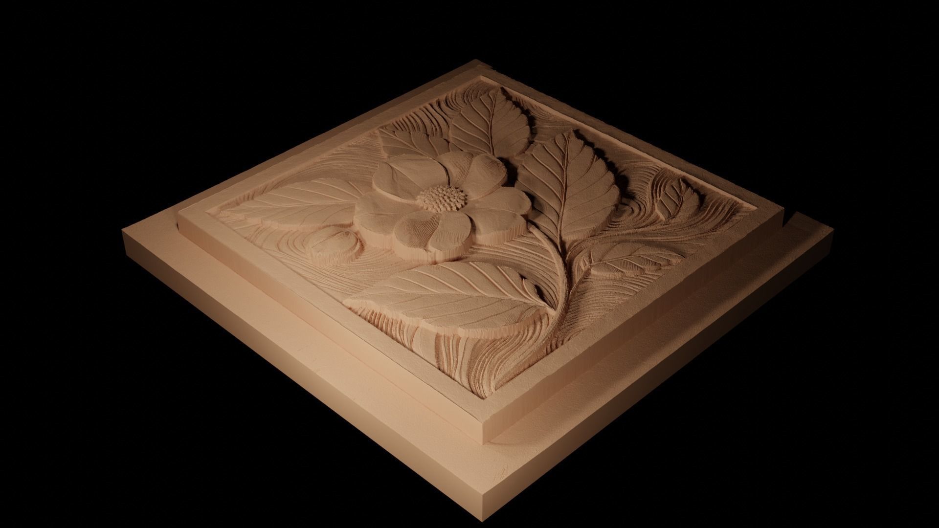 Jasmine CNC 3d Print High Relief Sand Casting 3D print model_2