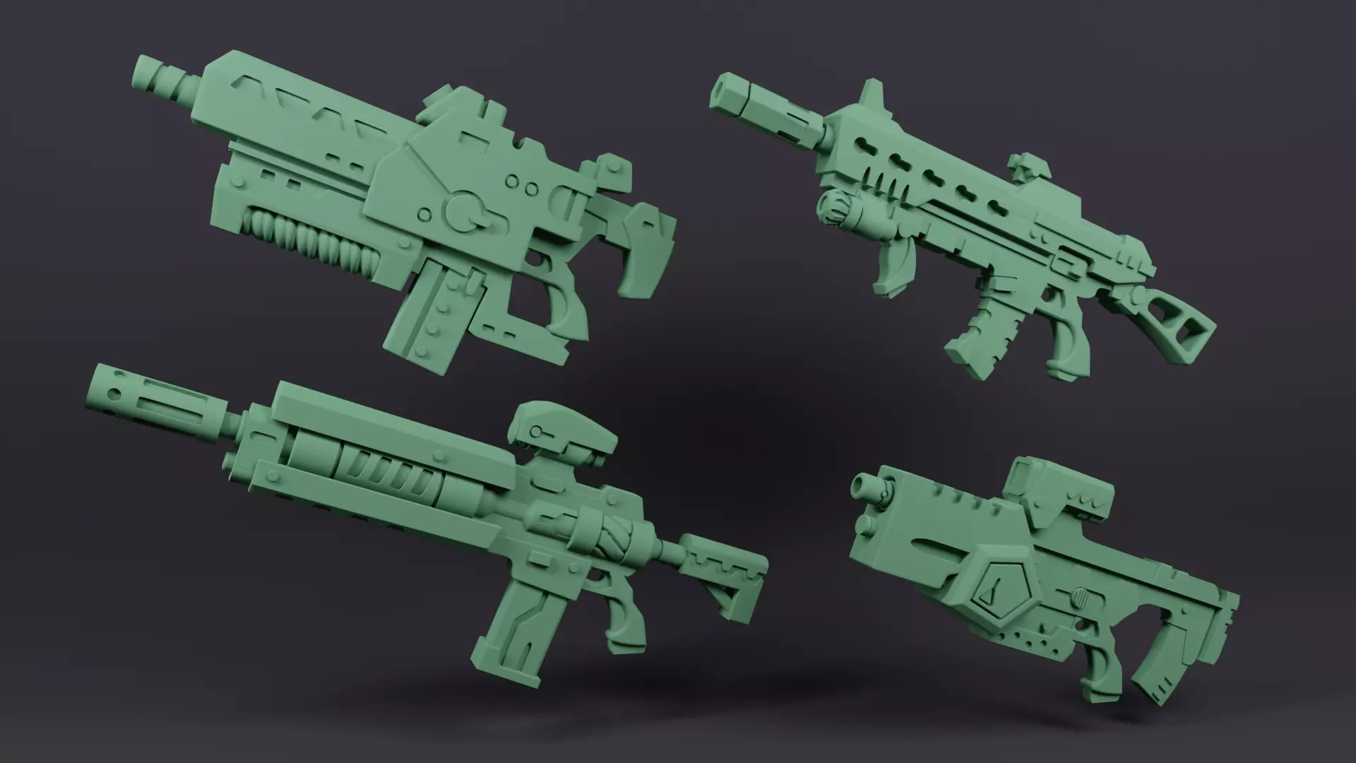 Combat Rifle Pack For Miniatures 3D print model
