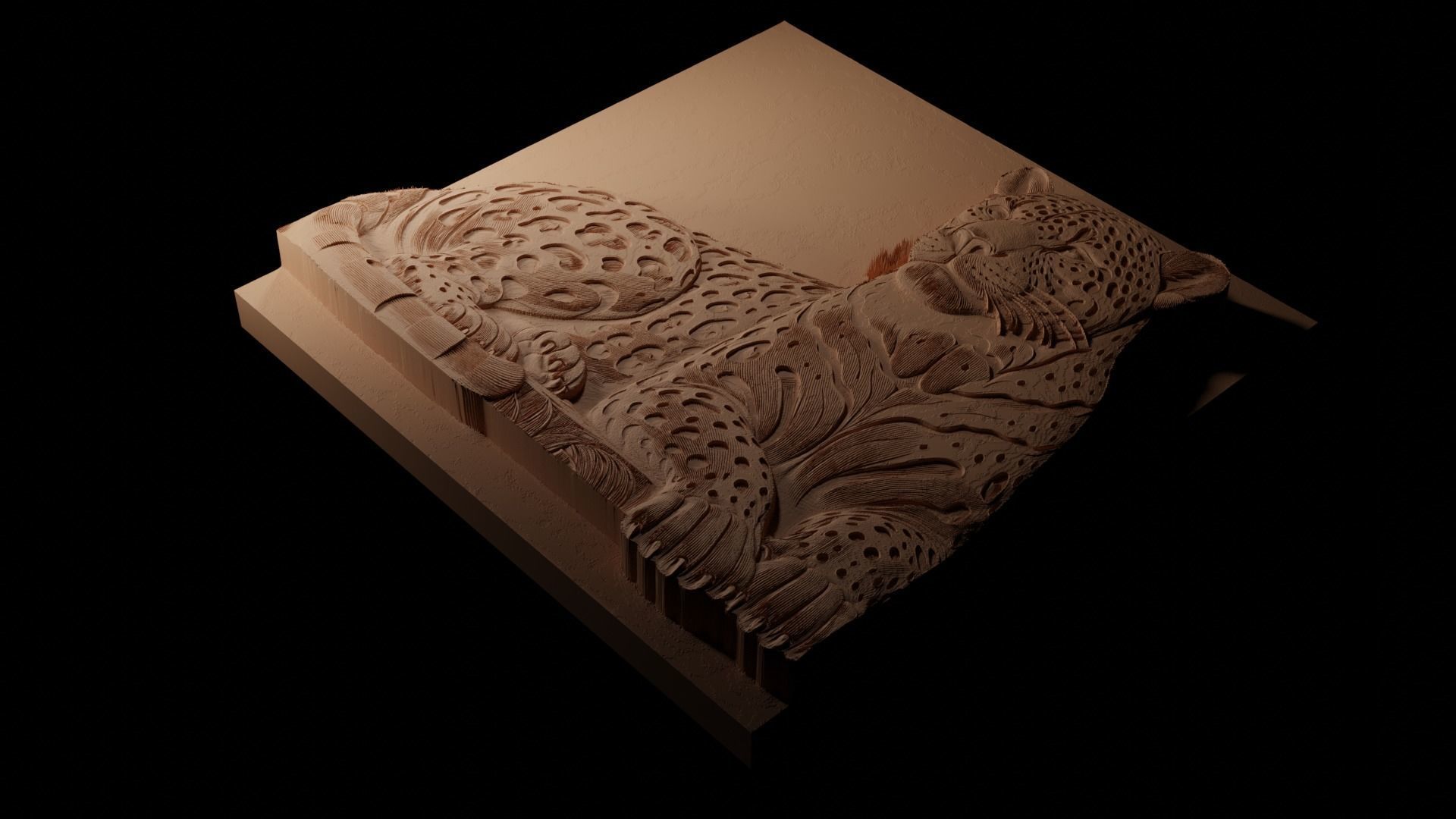 Jaguar CNC 3d Print High Relief Sand Casting 3D print model_1