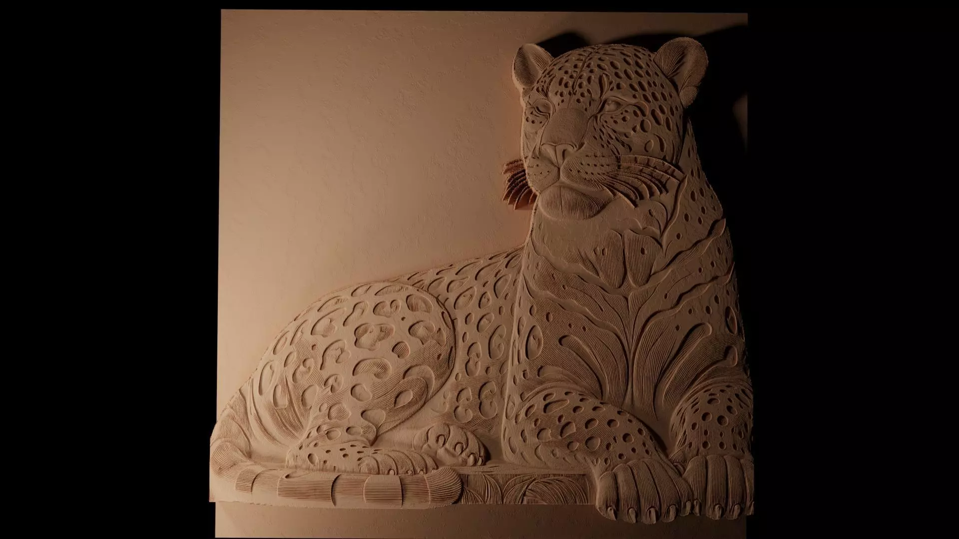 Jaguar CNC 3d Print High Relief Sand Casting 3D print model_0