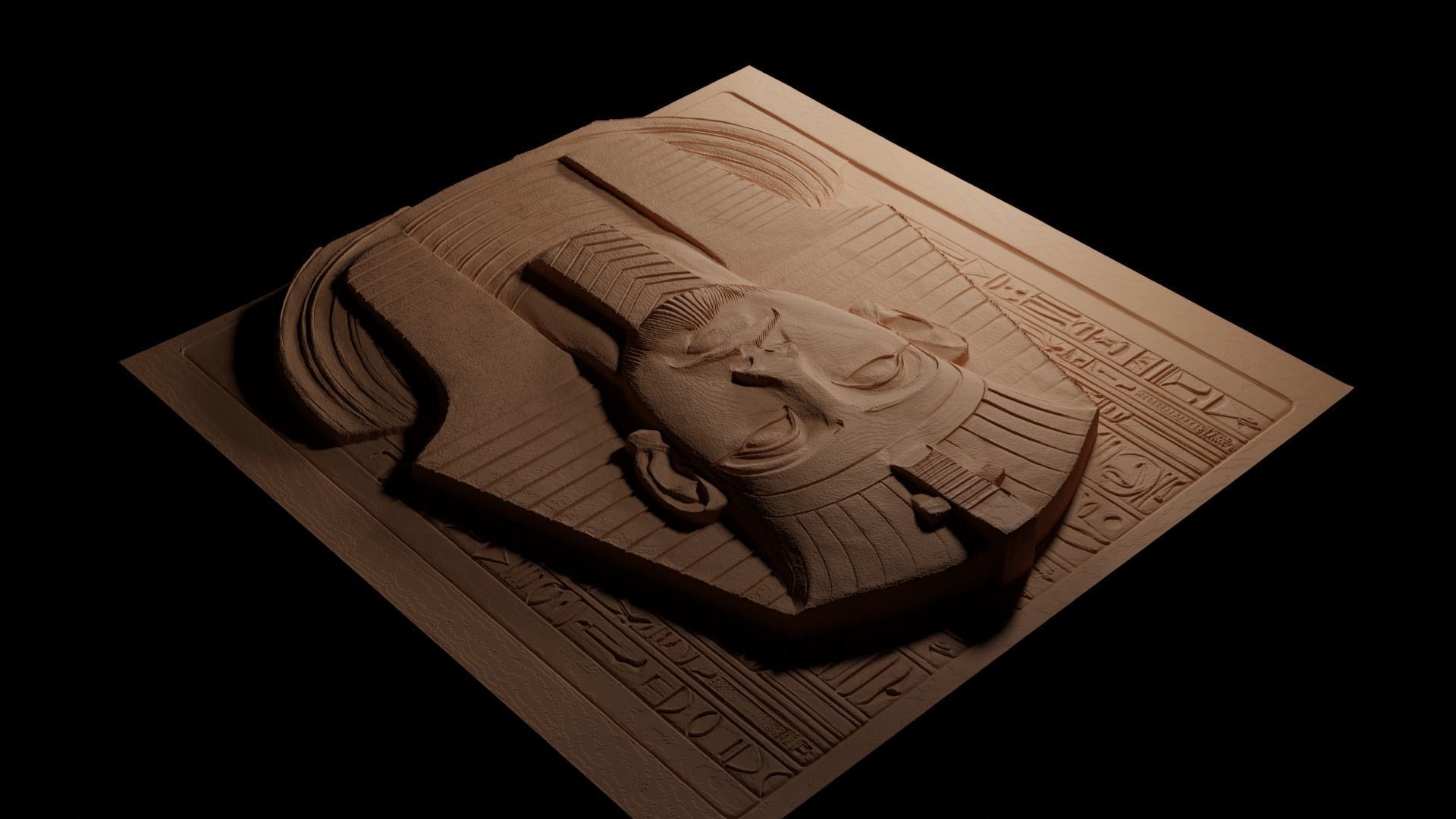 Imhotep CNC 3d Print High Relief Sand Casting 3D print model_3