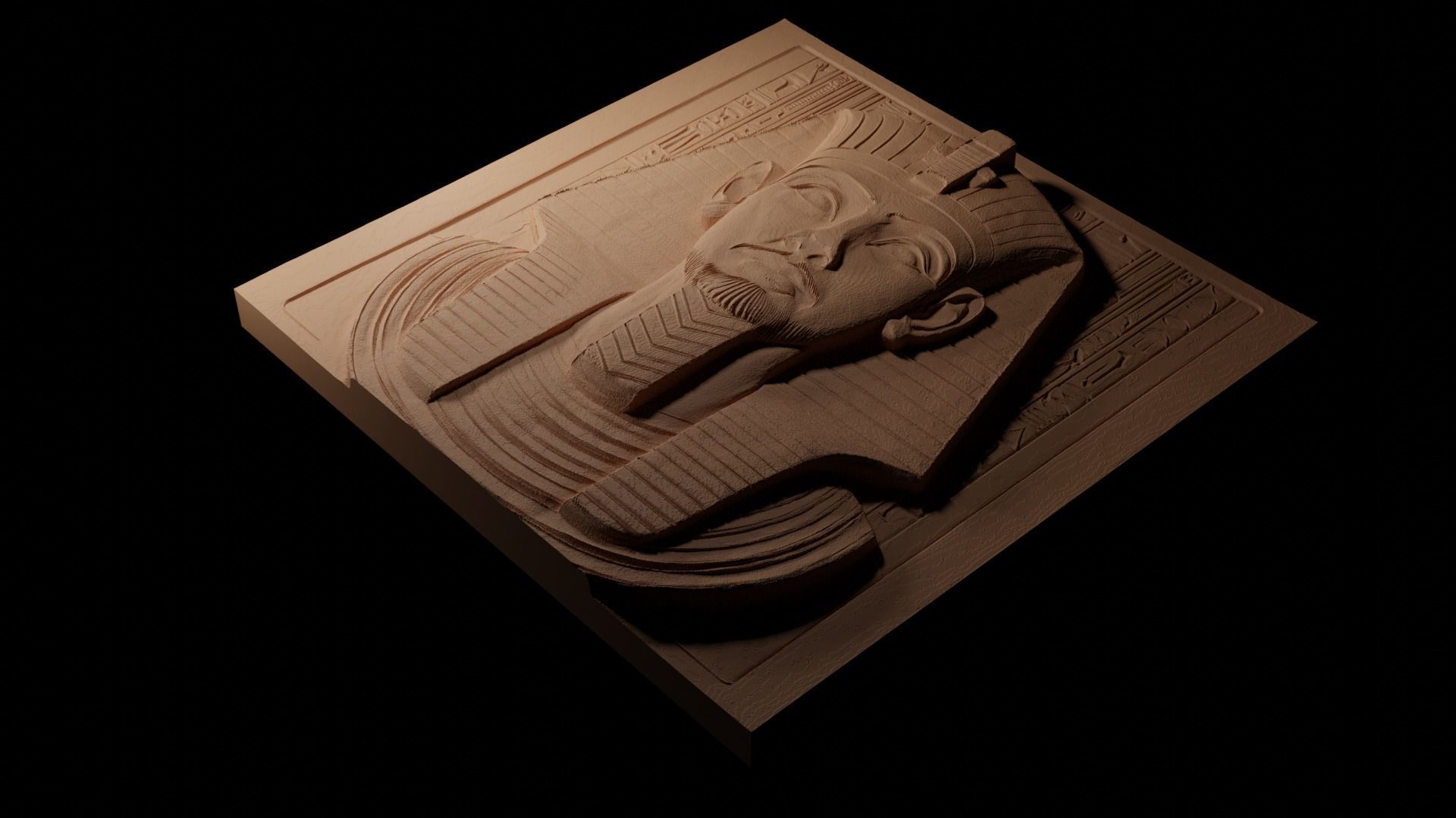 Imhotep CNC 3d Print High Relief Sand Casting 3D print model_1