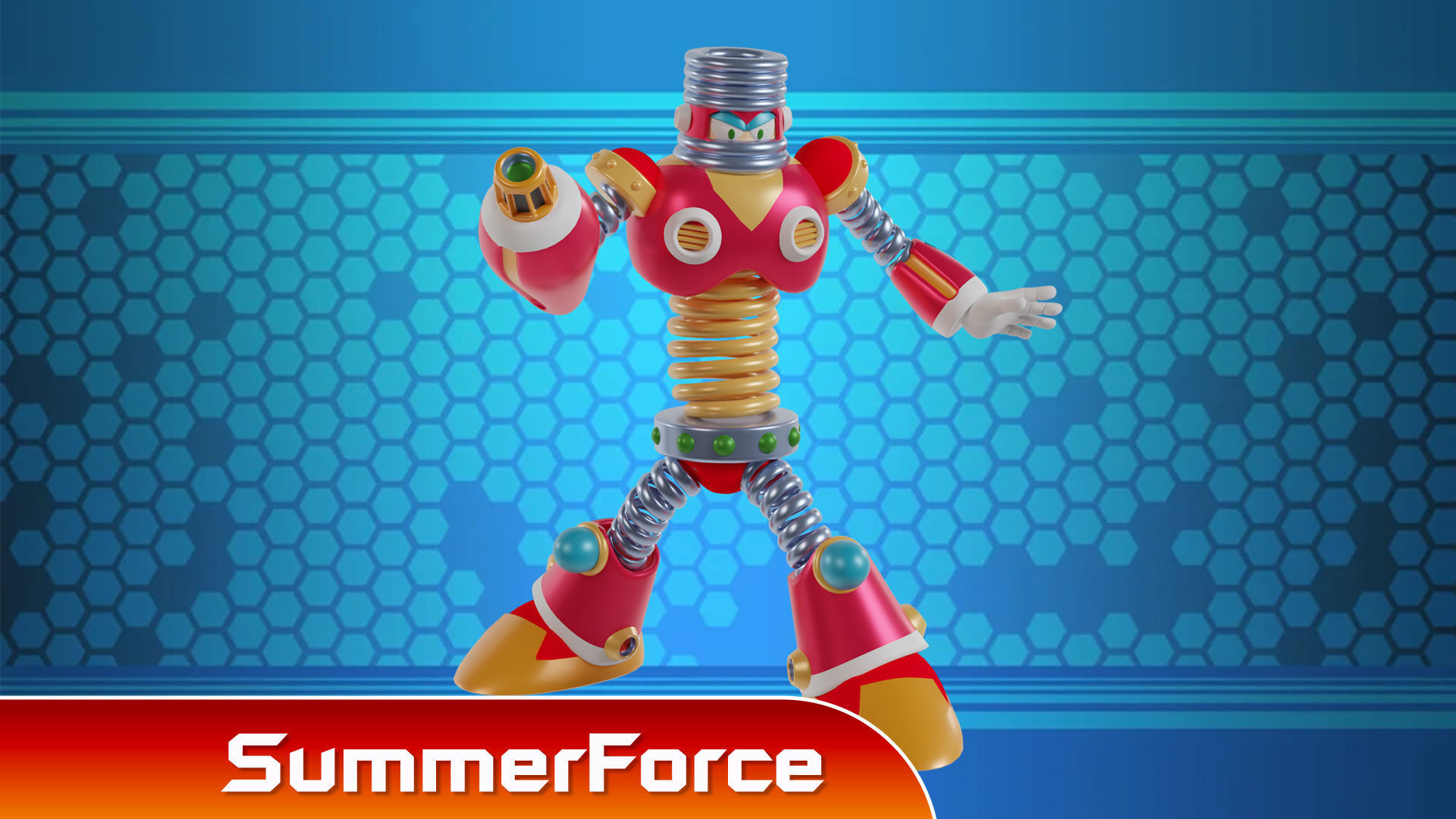 Springman - Megaman 3D model_2