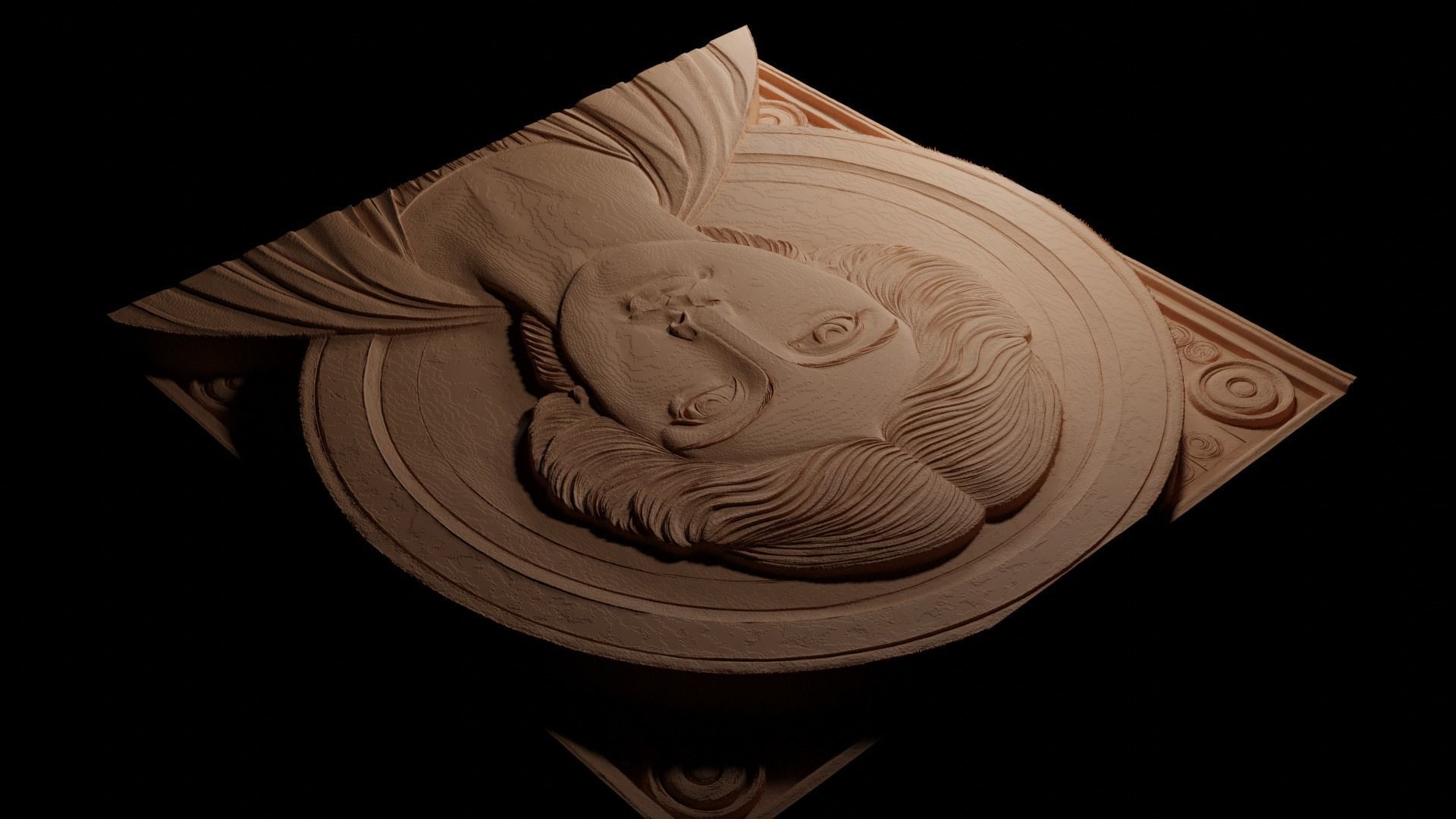 Hypatia CNC 3d Print High Relief Sand Casting 3D print model_3