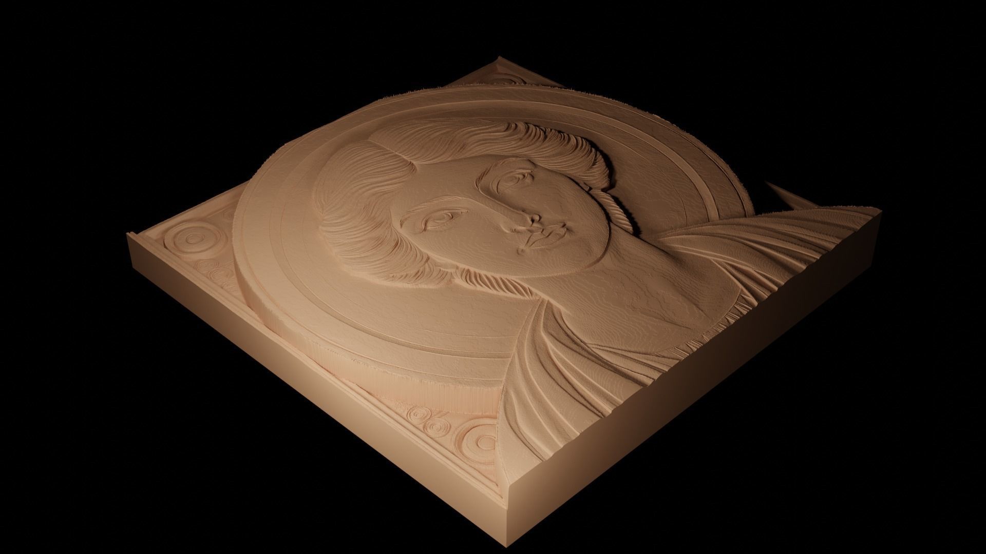 Hypatia CNC 3d Print High Relief Sand Casting 3D print model_2