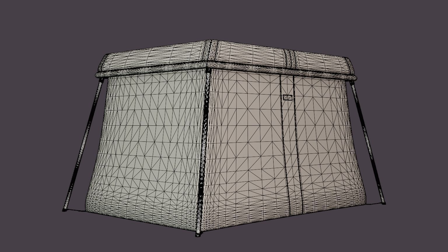 Travel cot Light Low-poly 3D model_7