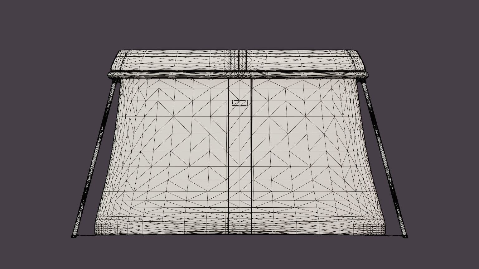 Travel cot Light Low-poly 3D model_6