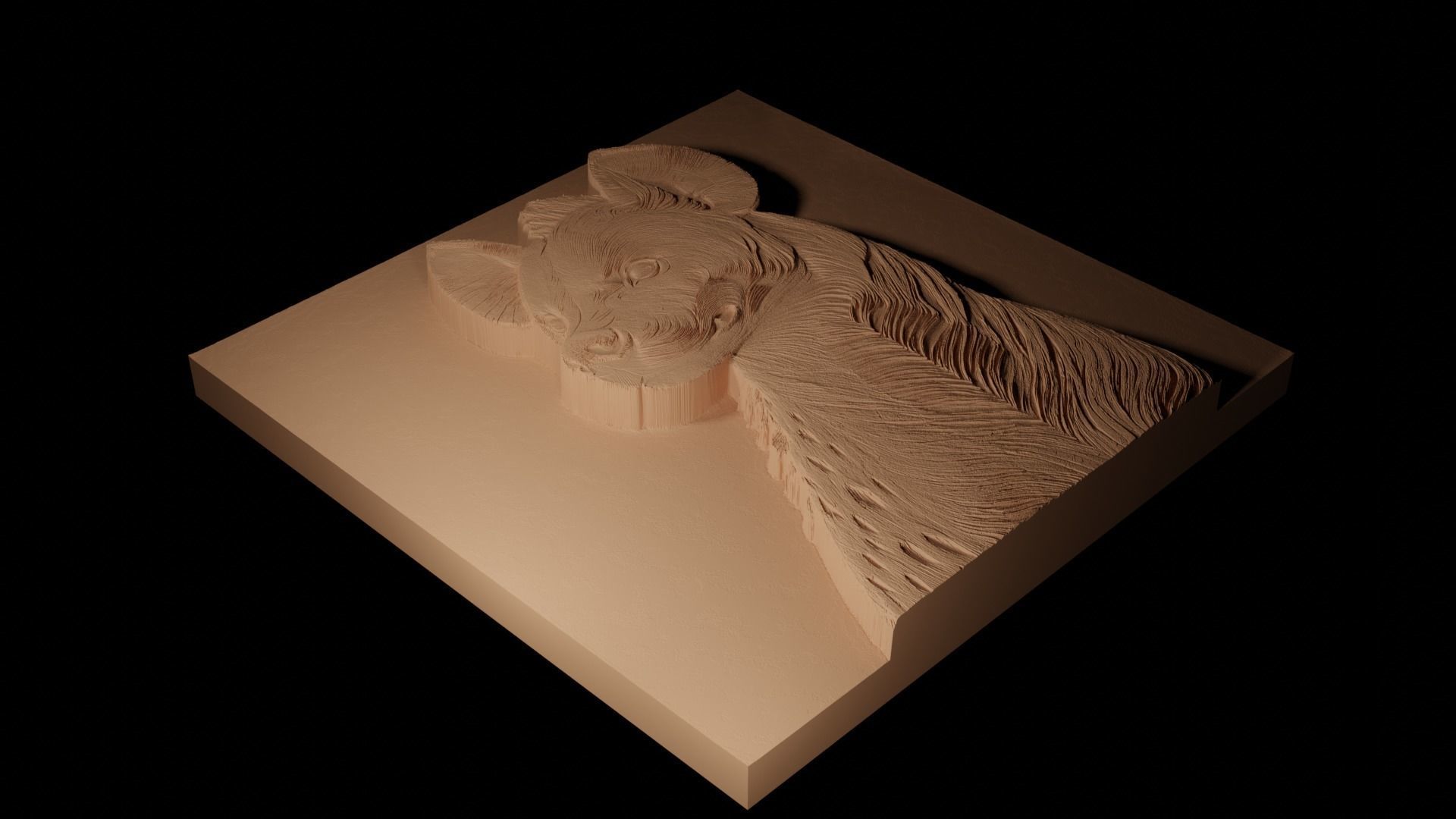 Hyena CNC 3d Print High Relief Sand Casting 3D print model_2