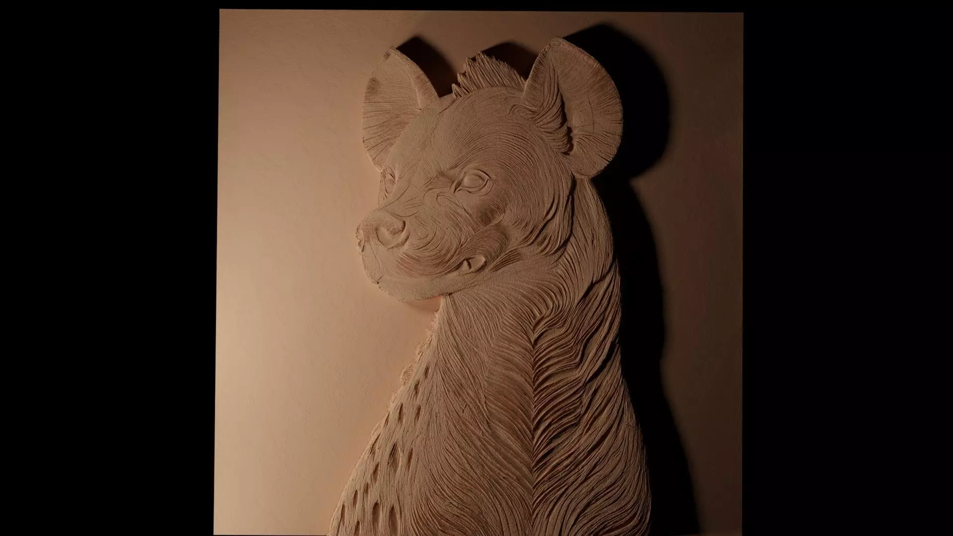 Hyena CNC 3d Print High Relief Sand Casting 3D print model_0