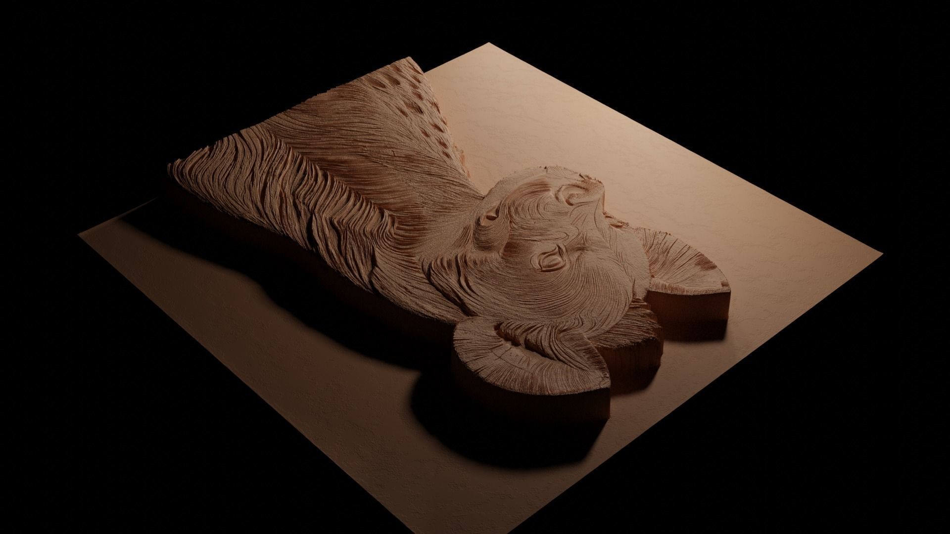 Hyena CNC 3d Print High Relief Sand Casting 3D print model_3