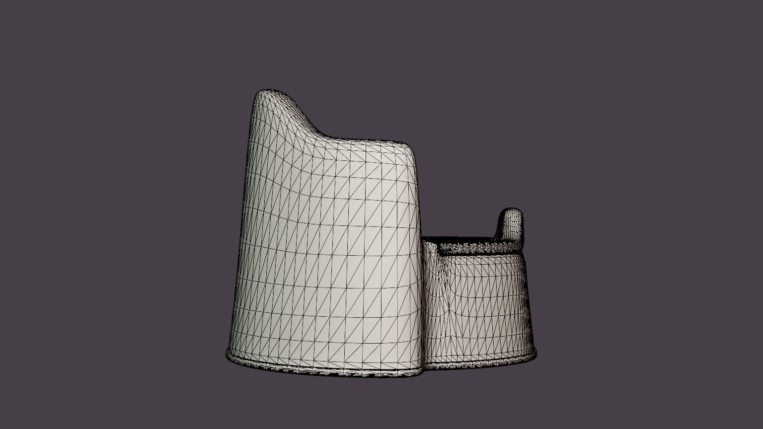 Potty chair Low-poly 3D model_8