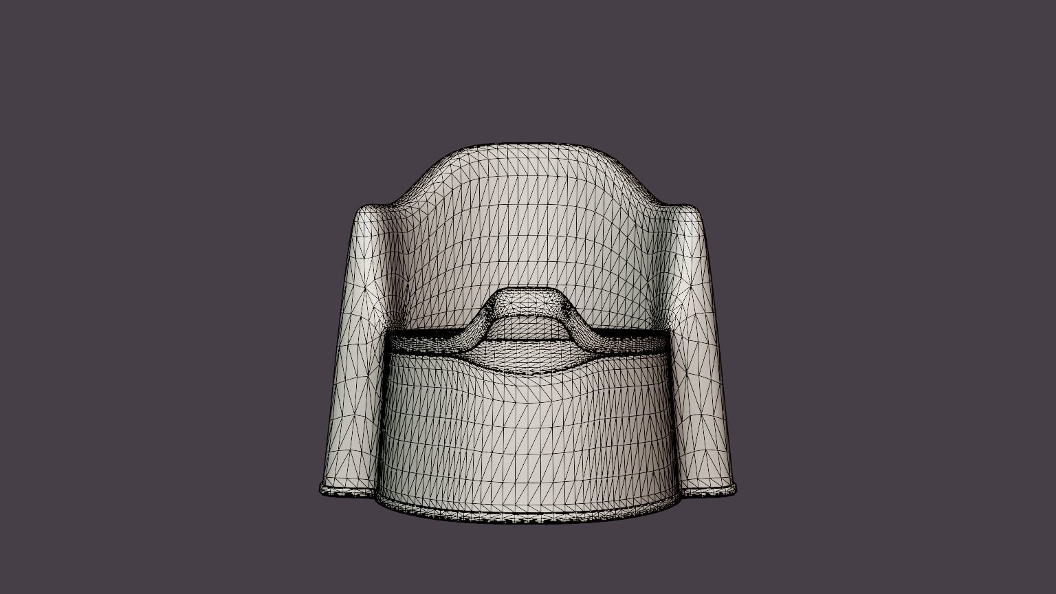 Potty chair Low-poly 3D model_6