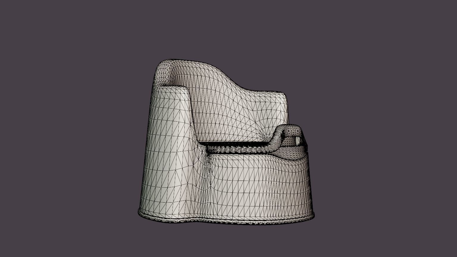Potty chair Low-poly 3D model_7