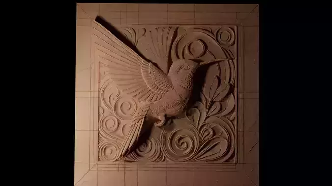 Hummingbird CNC 3d Print High Relief Sand Casting 3D print model