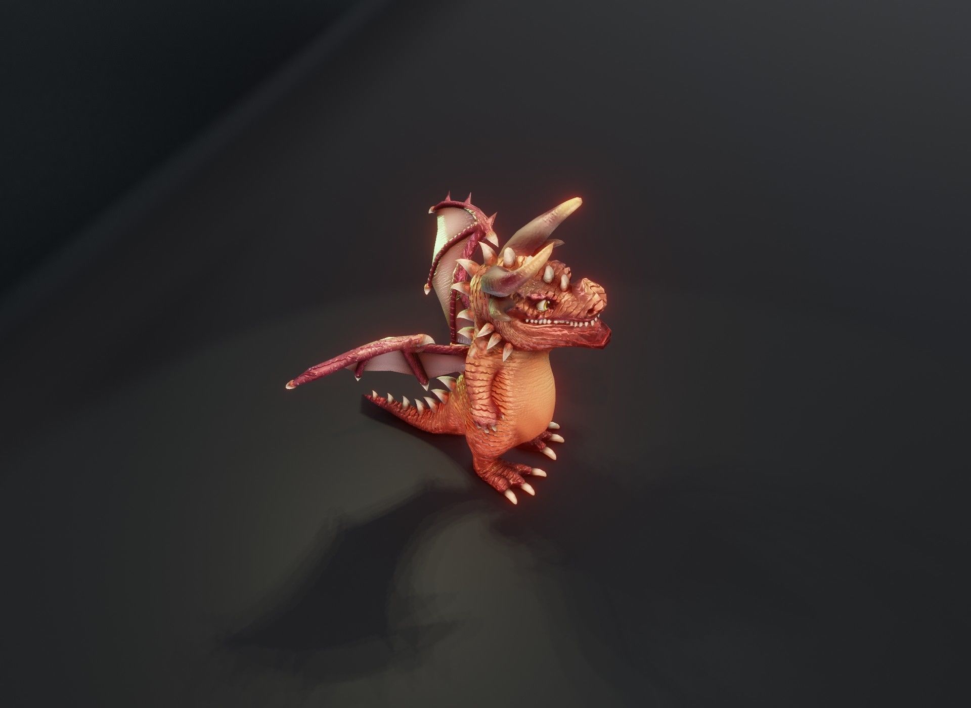 Cartoon Crystal Dragon 3D Model Low-poly 3D model_18