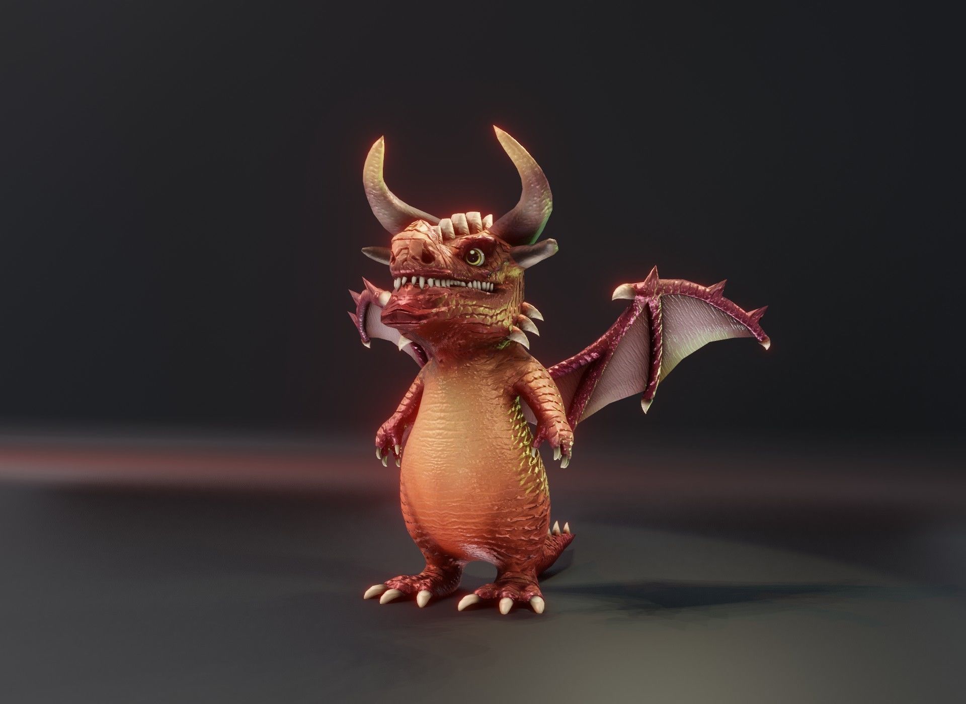 Cartoon Crystal Dragon 3D Model Low-poly 3D model_11