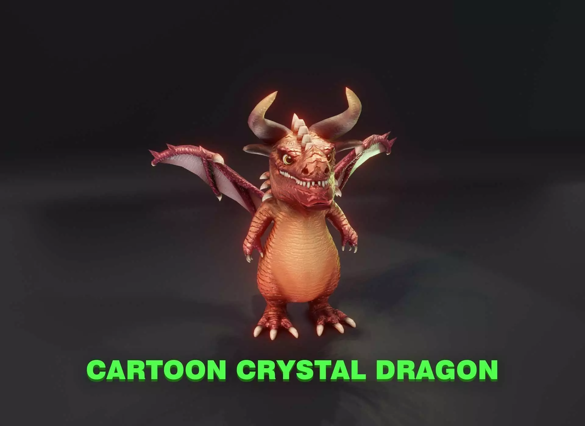 Cartoon Crystal Dragon 3D Model Low-poly 3D model_0