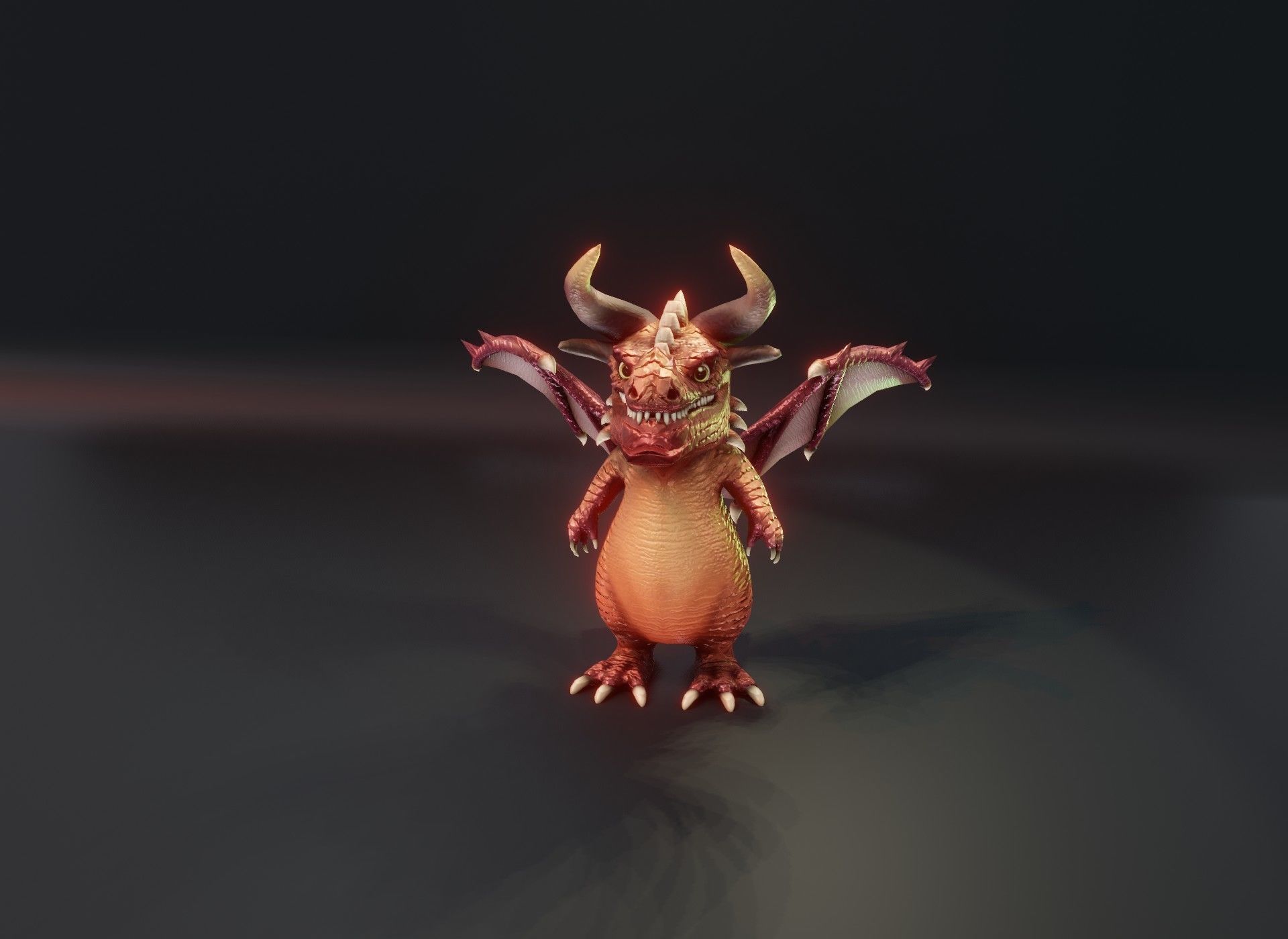 Cartoon Crystal Dragon 3D Model Low-poly 3D model_3