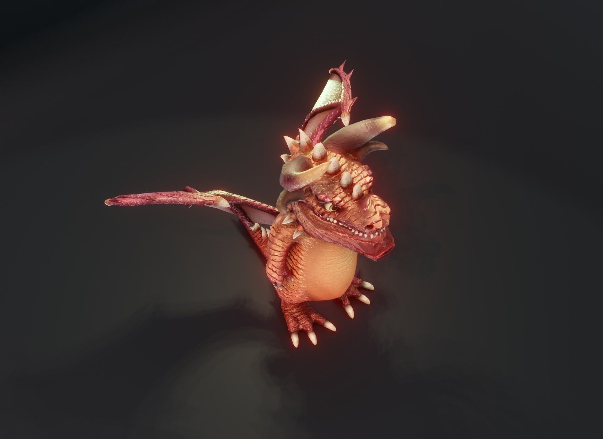 Cartoon Crystal Dragon 3D Model Low-poly 3D model_17