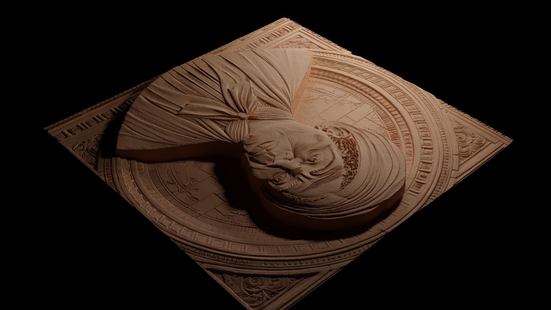 Harriet Tubman CNC 3d Print High Relief Sand Casting 3D print model_3