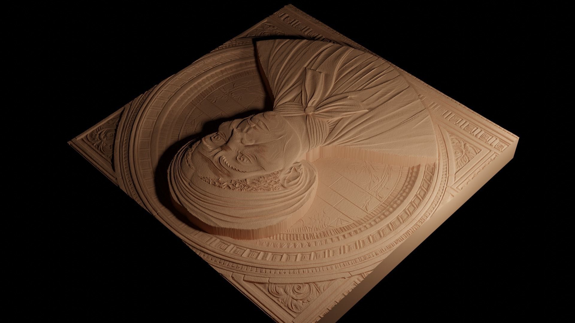 Harriet Tubman CNC 3d Print High Relief Sand Casting 3D print model_4