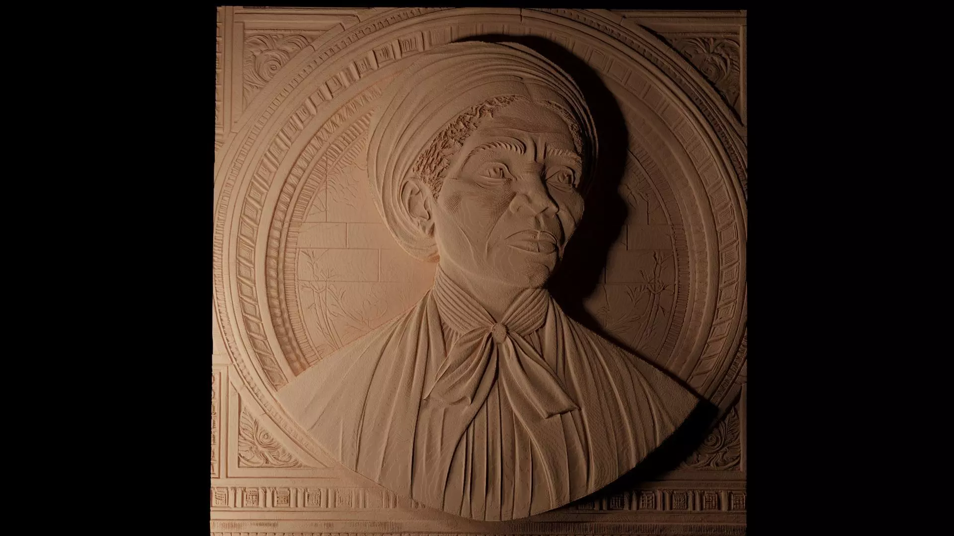 Harriet Tubman CNC 3d Print High Relief Sand Casting 3D print model_0