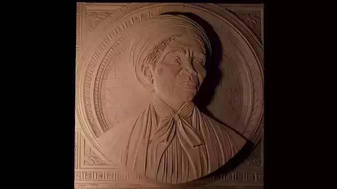 Harriet Tubman CNC 3d Print High Relief Sand Casting