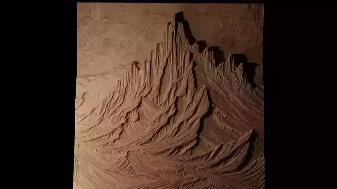 Glacier CNC 3d Print High Relief Sand Casting 3D print model