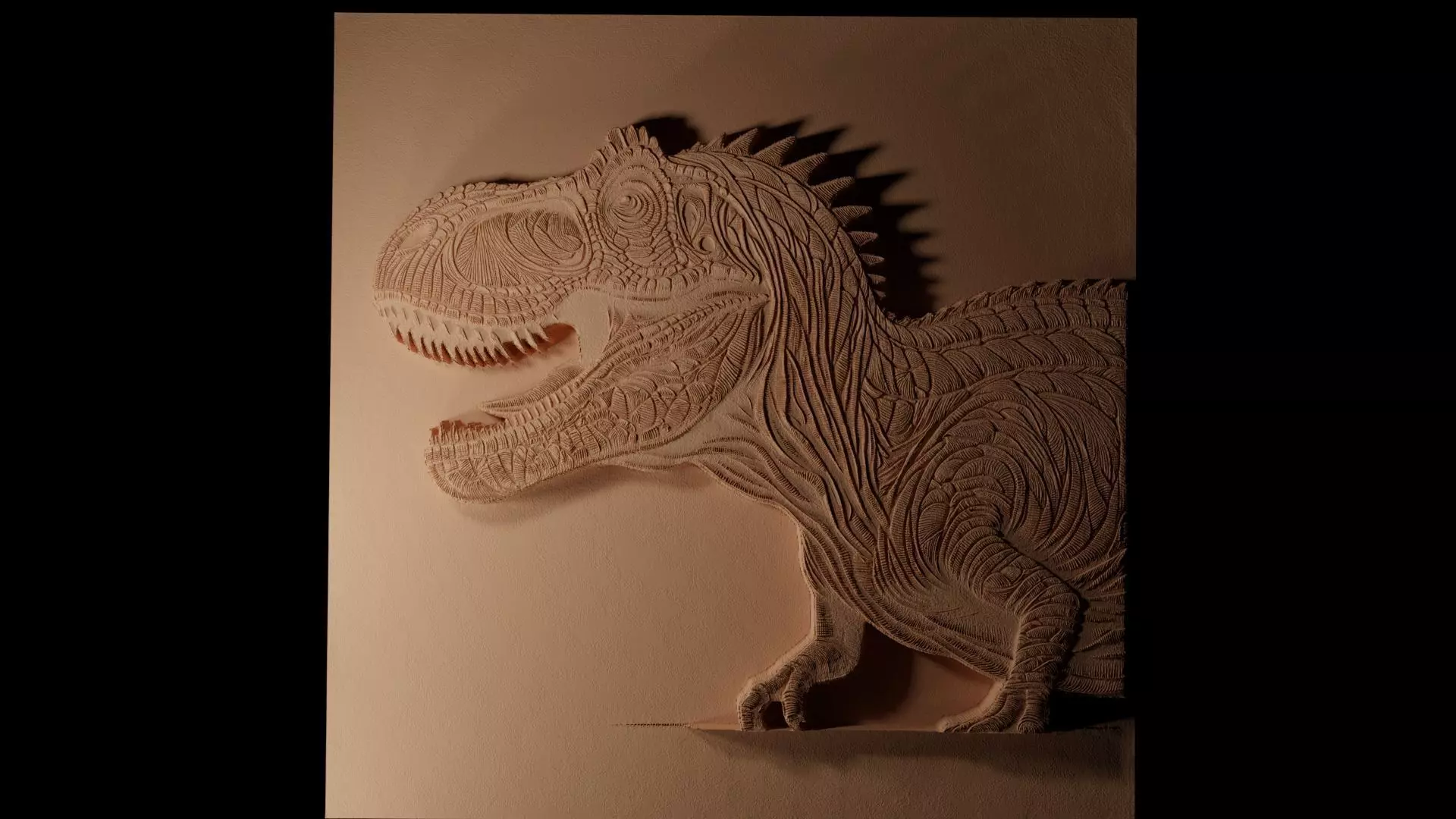 Giganotosaurus CNC 3d Print High Relief Sand Casting 3D print model_0
