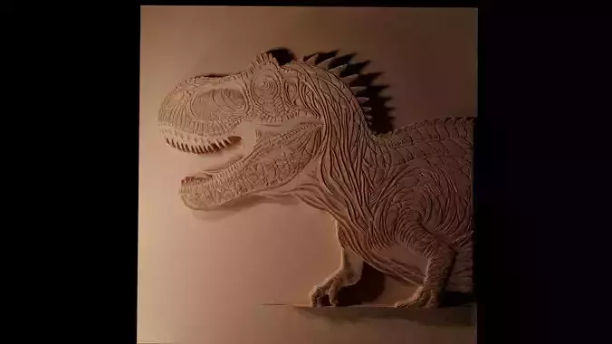 Giganotosaurus CNC 3d Print High Relief Sand Casting 3D print model