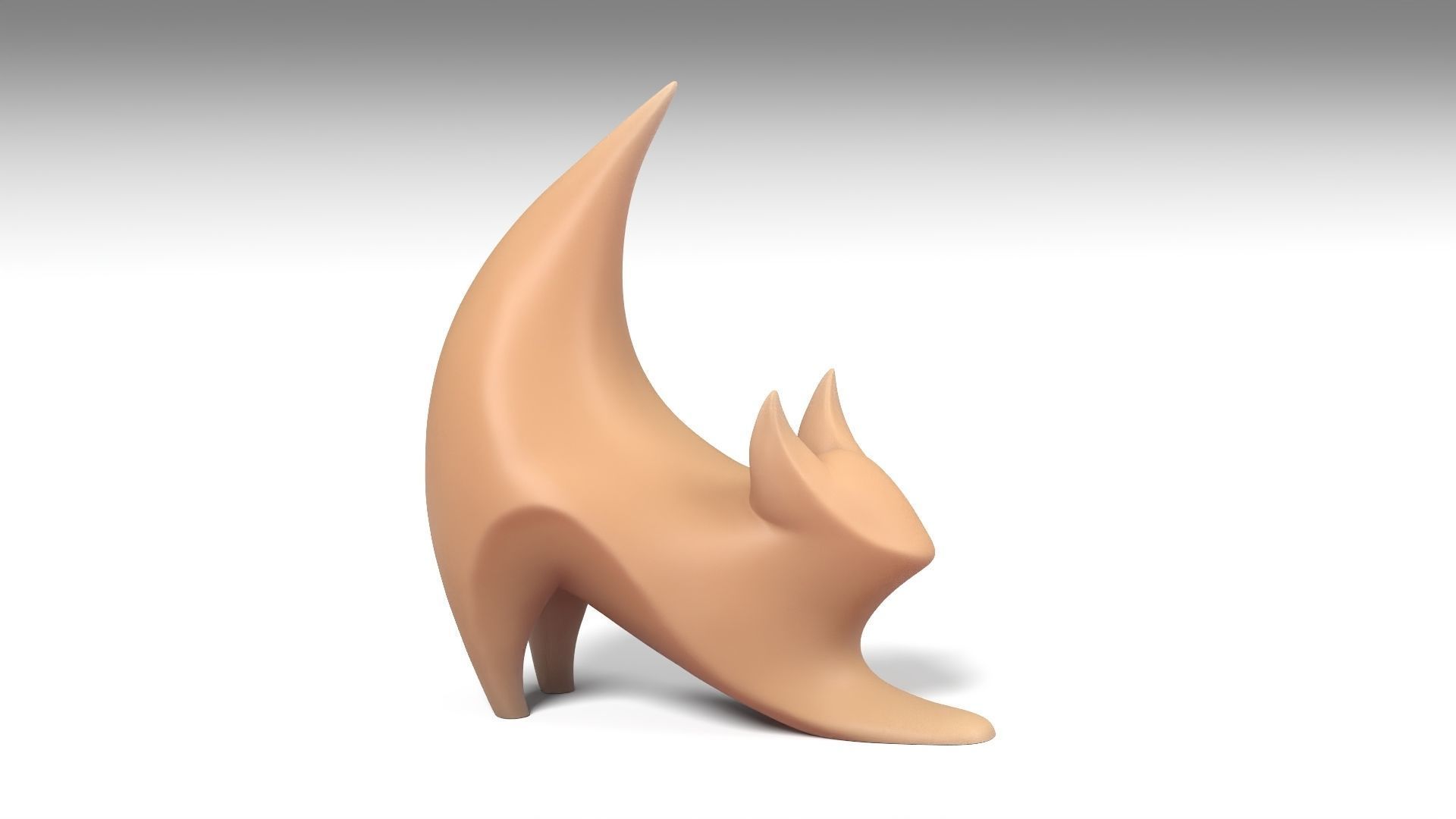 Simple Cat Figurine 003 3D print model_4