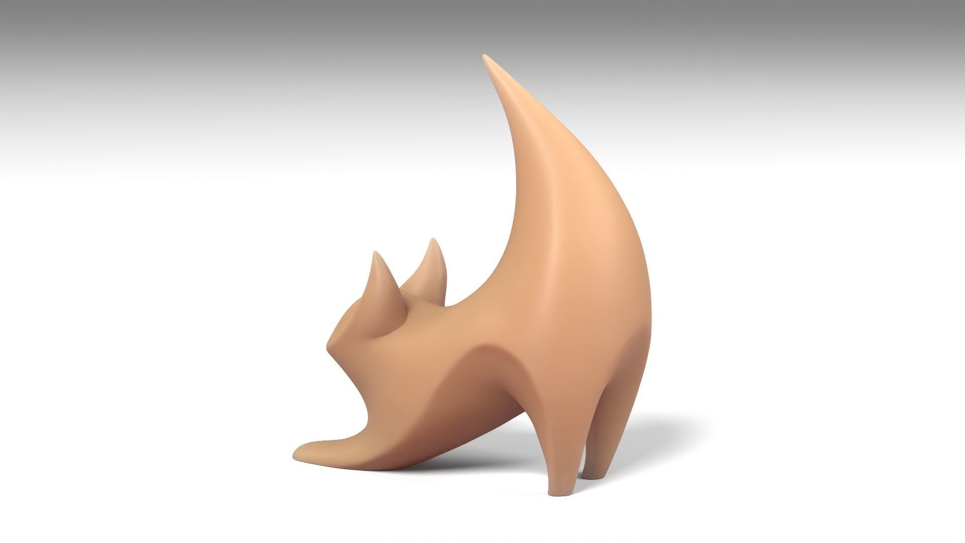 Simple Cat Figurine 003 3D print model_1