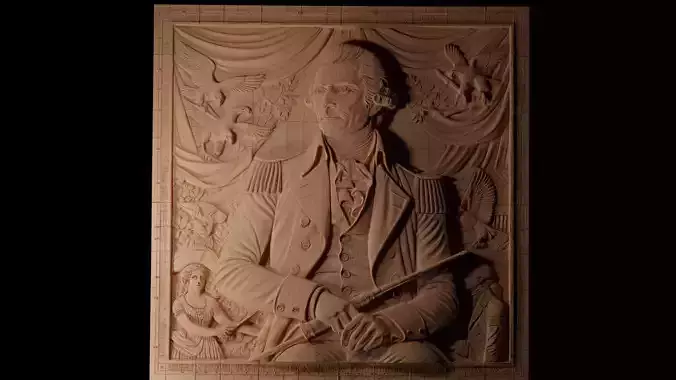 George Washington CNC 3d Print High Relief Sand Casting