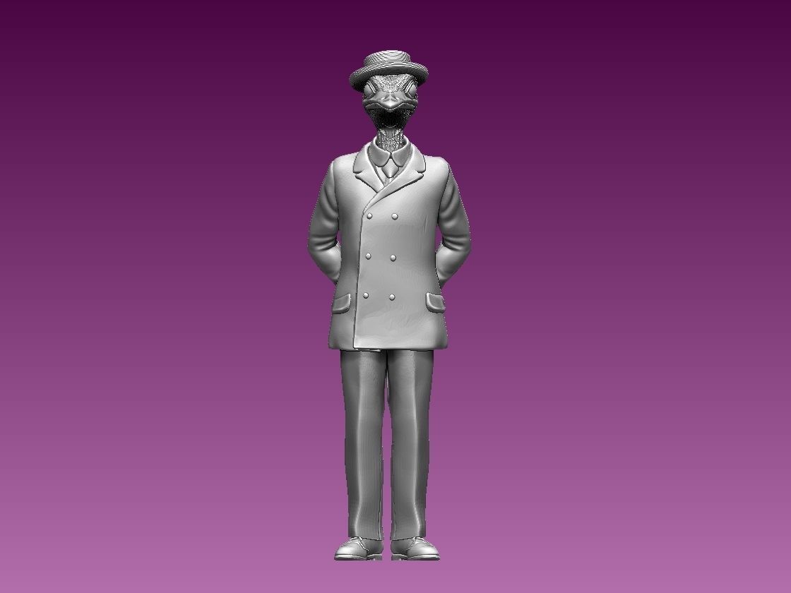 OSTRICH MAN 3D print model_13