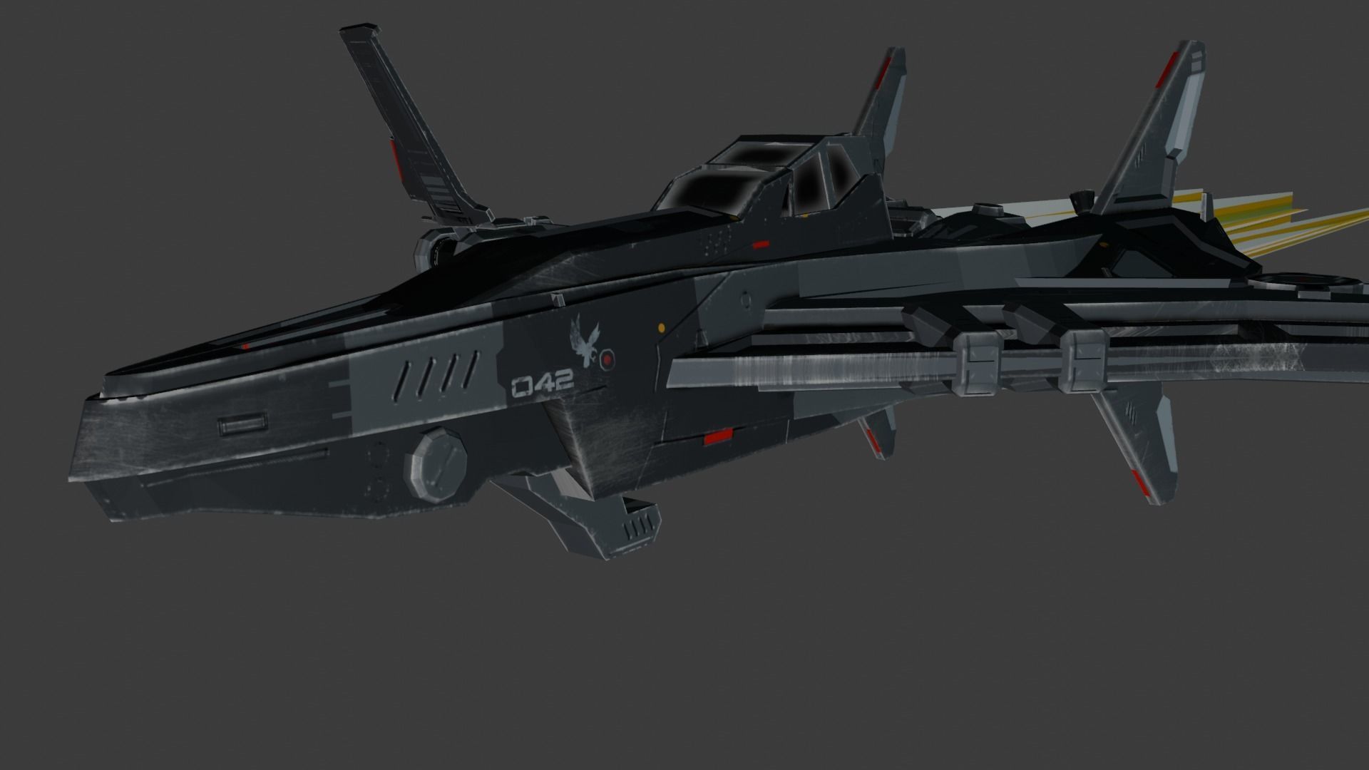 spaceship Low-poly 3D model_24