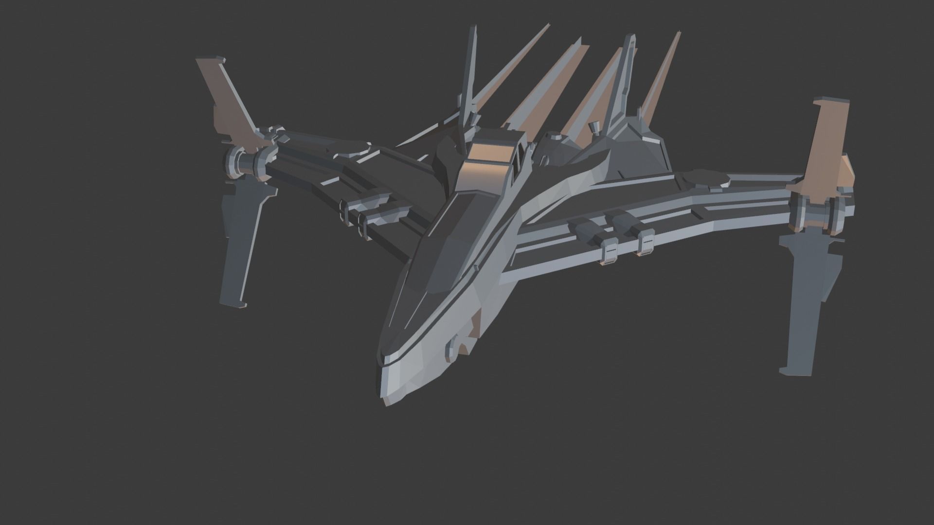 spaceship Low-poly 3D model_22